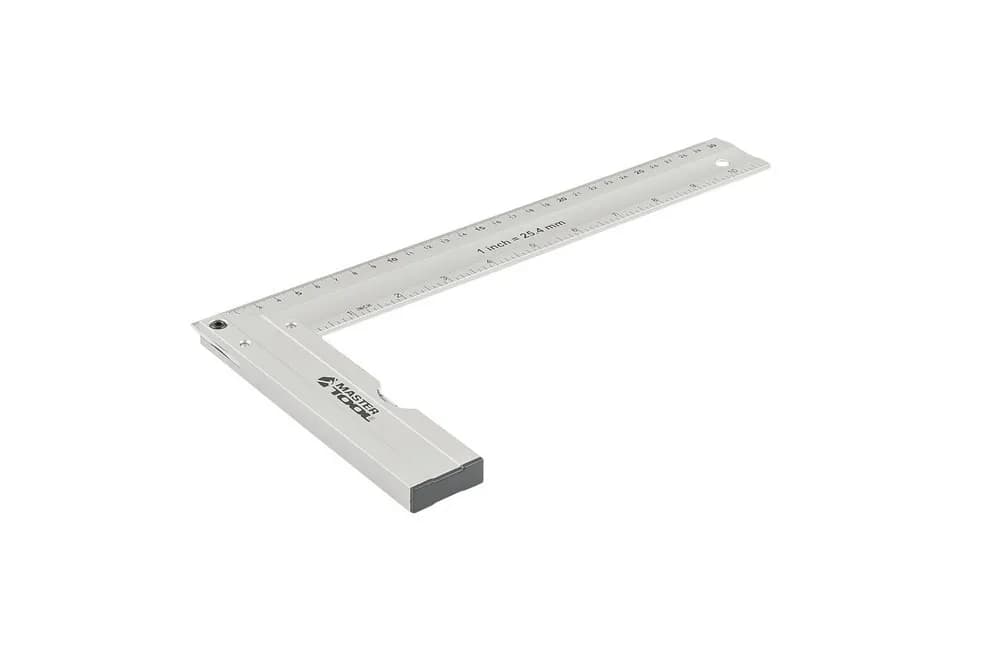 Кутник будівельний алюмінієвий MASTERTOOL 300 мм ручка Al з капсулою 0,5 мм/1м 30-4300 - зображення 1