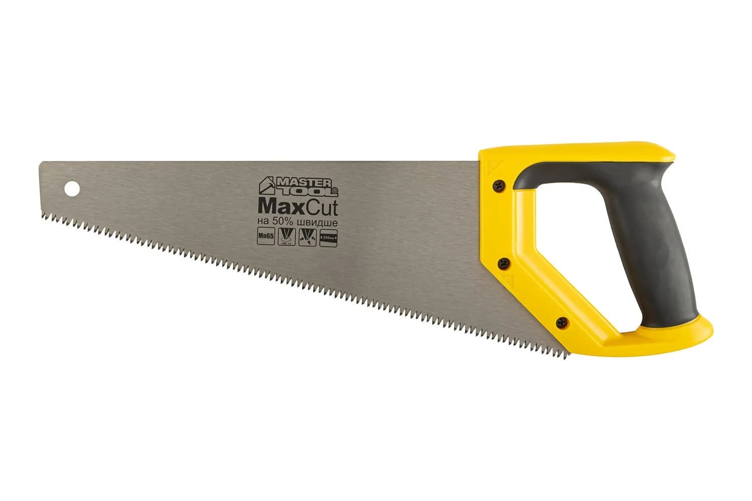 Ножівка столярна MASTERTOOL 7TPI MAX CUT 350 мм загартований зуб 3-D заточування поліроване 14-2035