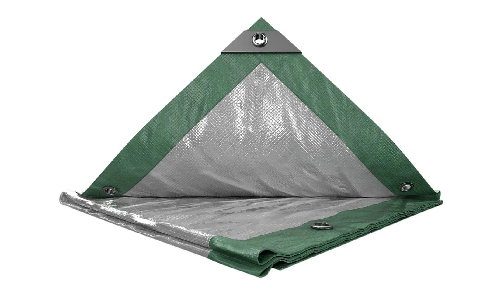Тент універсальний MASTERTOOL TARPAULIN 3 × 4 м двосторонній 130 г/м² Green/Silver 89-1304 - зображення 1