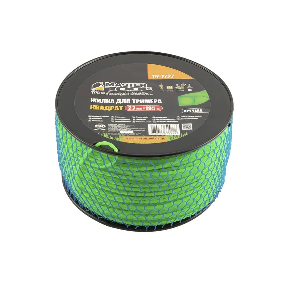Жилка для тримера MASTERTOOL TWISTED SQUARE 2.7 мм × 195 м 19-1727