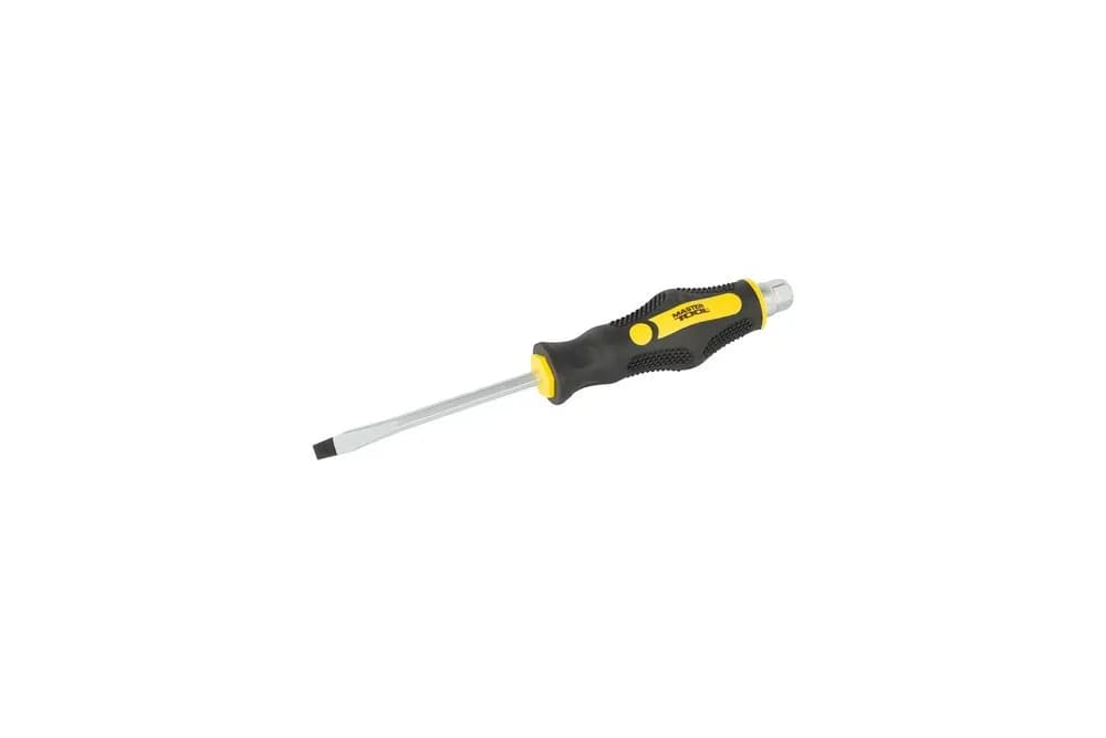 Викрутка ударна шліцева магнітна MASTERTOOL EXTERNAL HEX SL6х100 мм ручка з TPR покриттям 49-6610