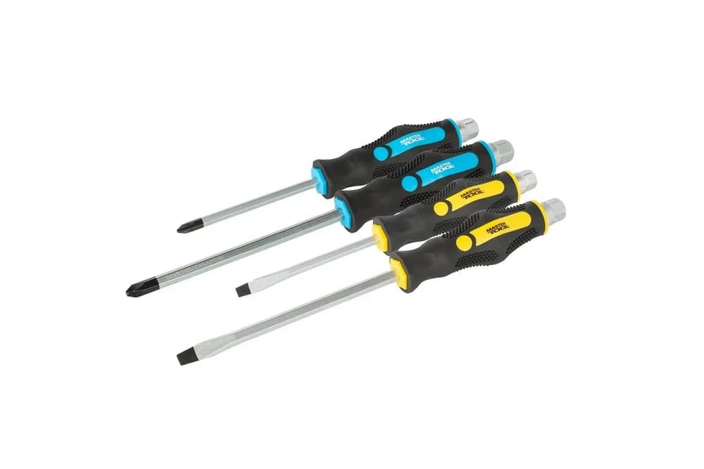 Викрутки ударні MASTERTOOL EXTERNAL HEX набір 4 шт PH2х100/PH3х150/SL6х100/SL8х150 40-1154 - зображення 1