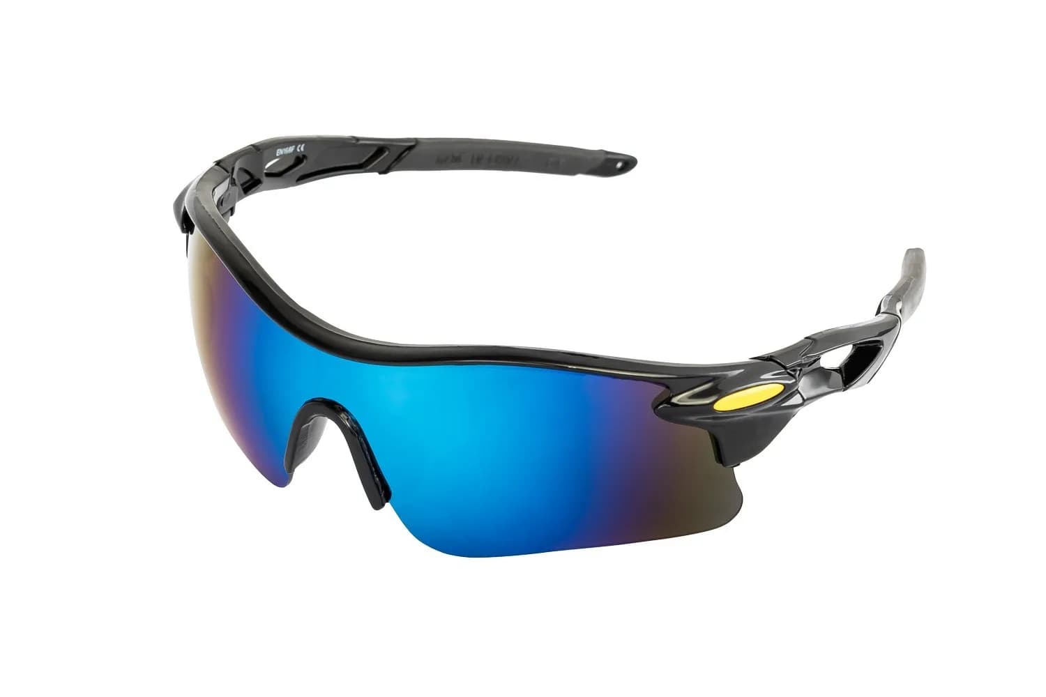 Окуляри відкриті MASTERTOOL SPORTLINE BLUE MIRROR панорамна лінза, напівоправа, протиковзні дужки 82-0011