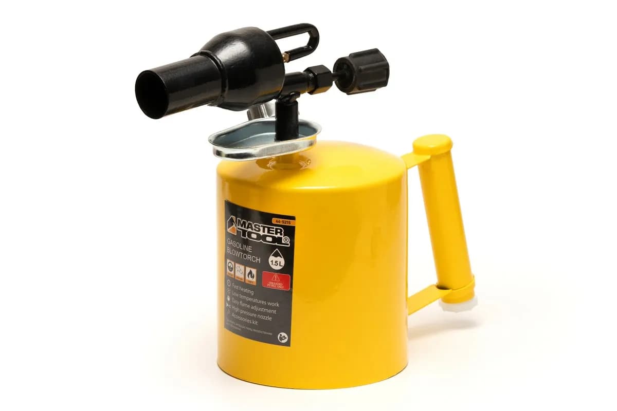 Лампа паяльна бензинова MASTERTOOL 1.5 л 1100°С 32 мм 1200 г/год 0.25 МПа 44-5215 - зображення 1