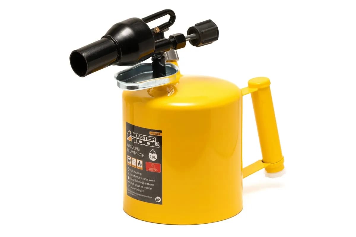 Лампа паяльна бензинова MASTERTOOL 2.0 л 1100°С 32 мм 1200 г/год 0.25 МПа 44-5220 - зображення 1