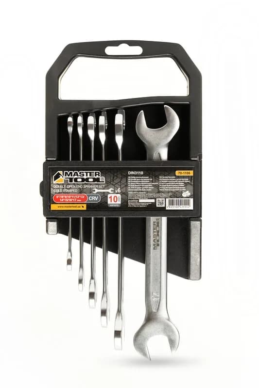 Ключі ріжкові MASTERTOOL COLD FORGED набір 6 шт (6–17 мм) 31CrV3 DIN 3110 70-1106