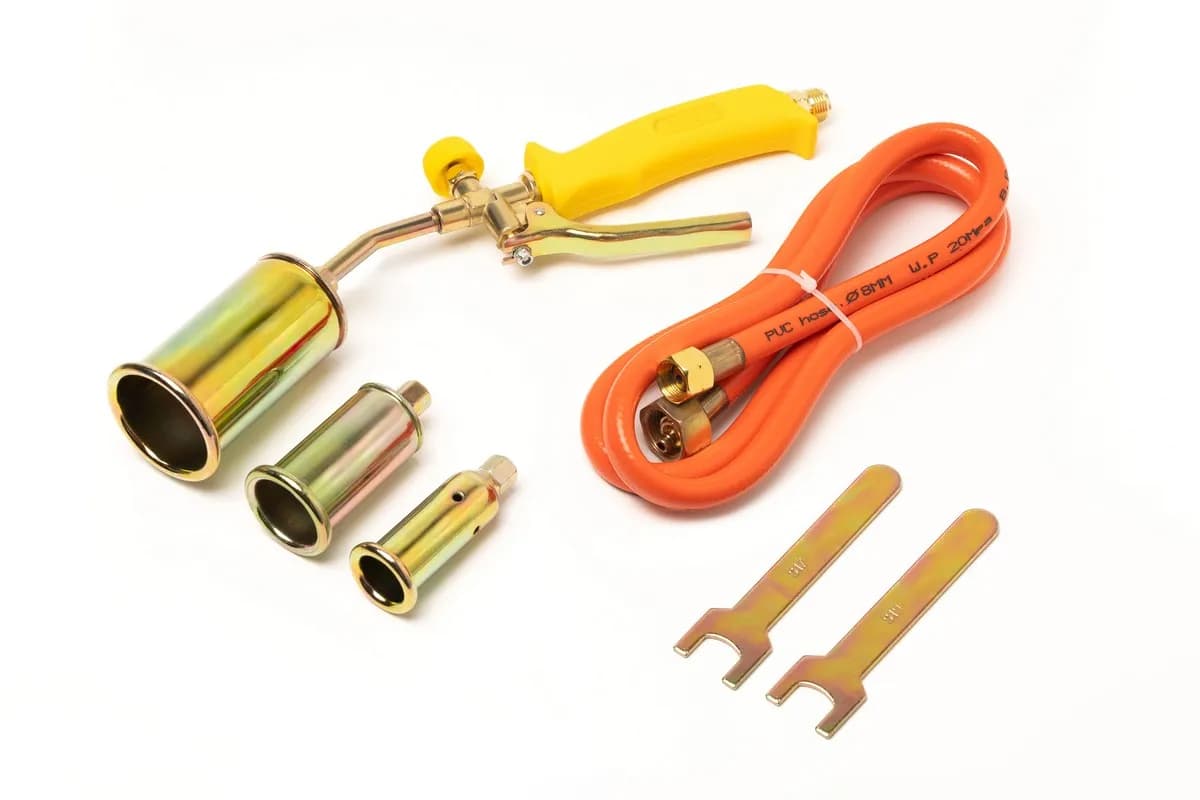 Пальник ручний газоповітряний MASTERTOOL з насадками Ø 25/35/50 мм 400 мм 3785 г/год 53 кВт 1300°C 44-5055