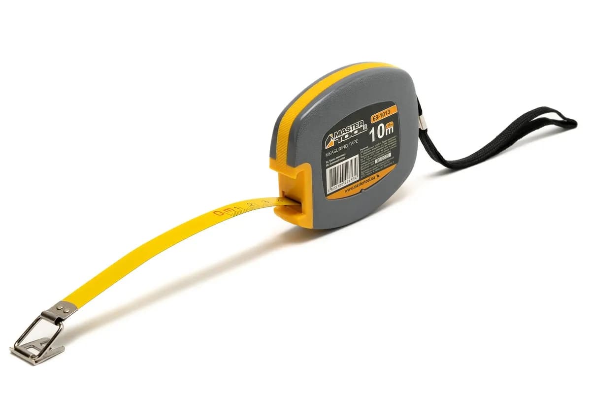 Рулетка MASTERTOOL 10 м×13 мм сталеве полотно ударостійкий корпус 68-1013