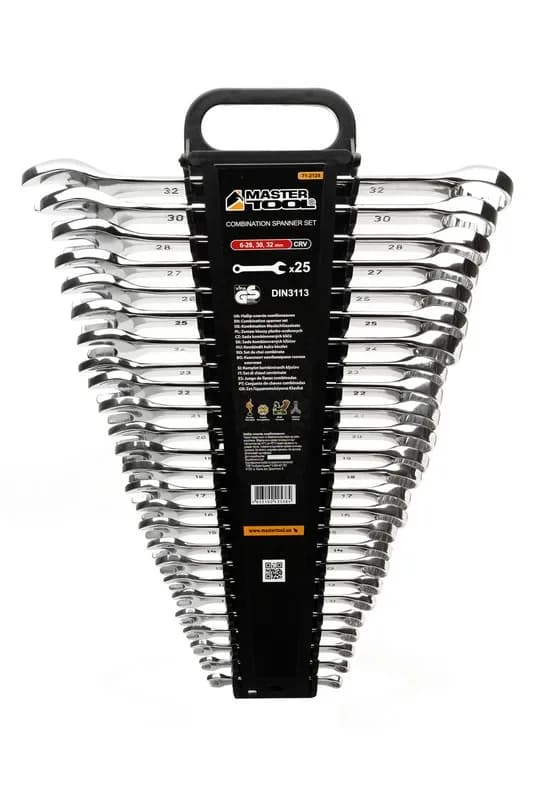 Ключі комбіновані MASTERTOOL SATIN FINISH набір 25 шт (6-28/30/32 мм) CrV DIN 3113 71-2124