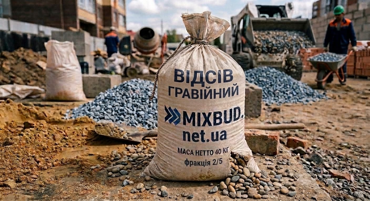 Відсів гравійний ф2/5 в мішках 1шт (0.03м³) - зображення 1